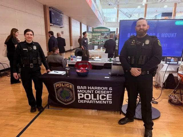 Officer Stanwood and Officer Helton at UMaine Career Fair